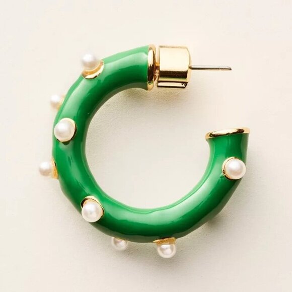 Green Pearl Polka Dot Hoop Earrings - kate spade new york x Target - Picture 2 of 3